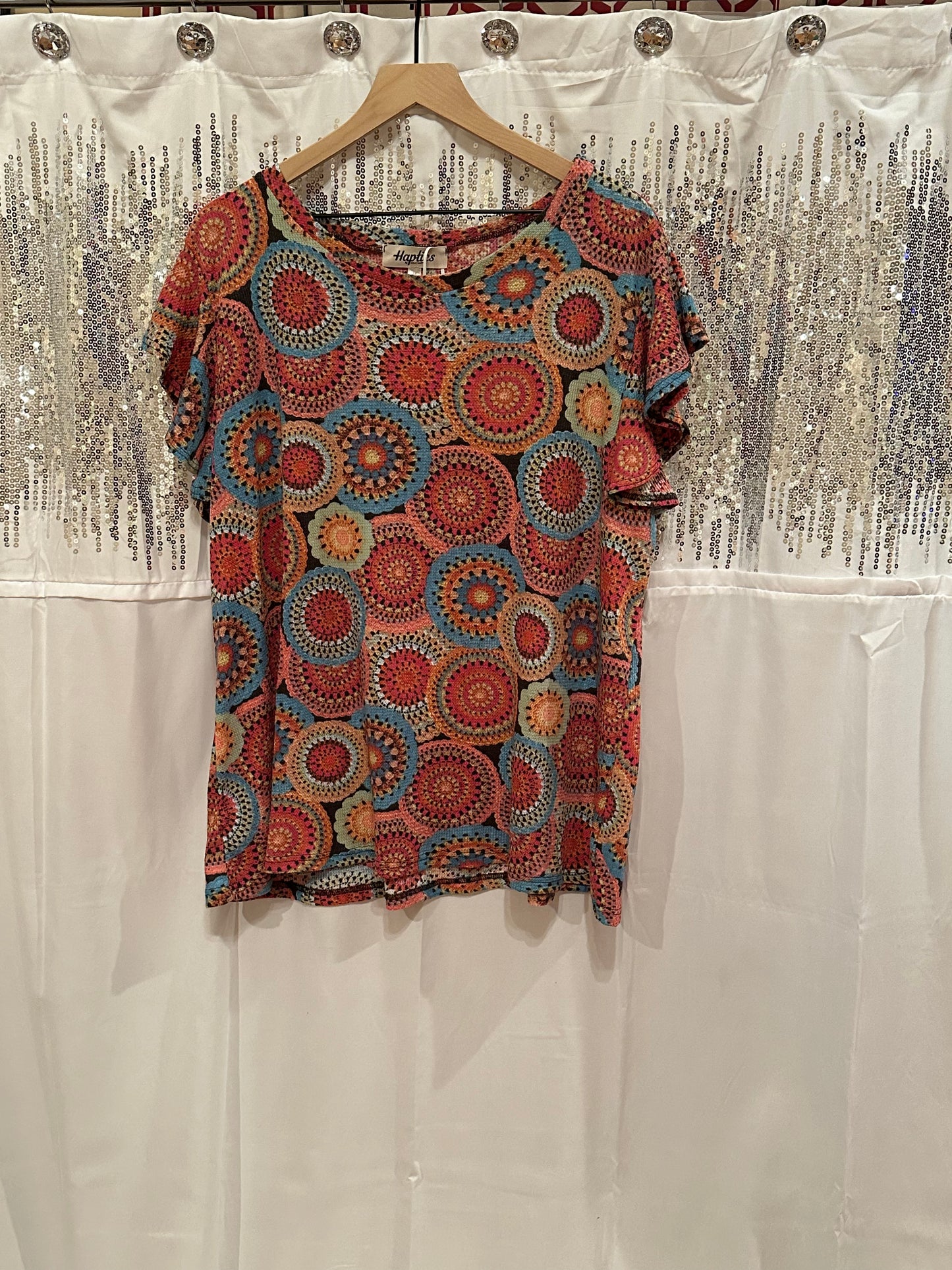 Multicolor Circle Stretchy Top