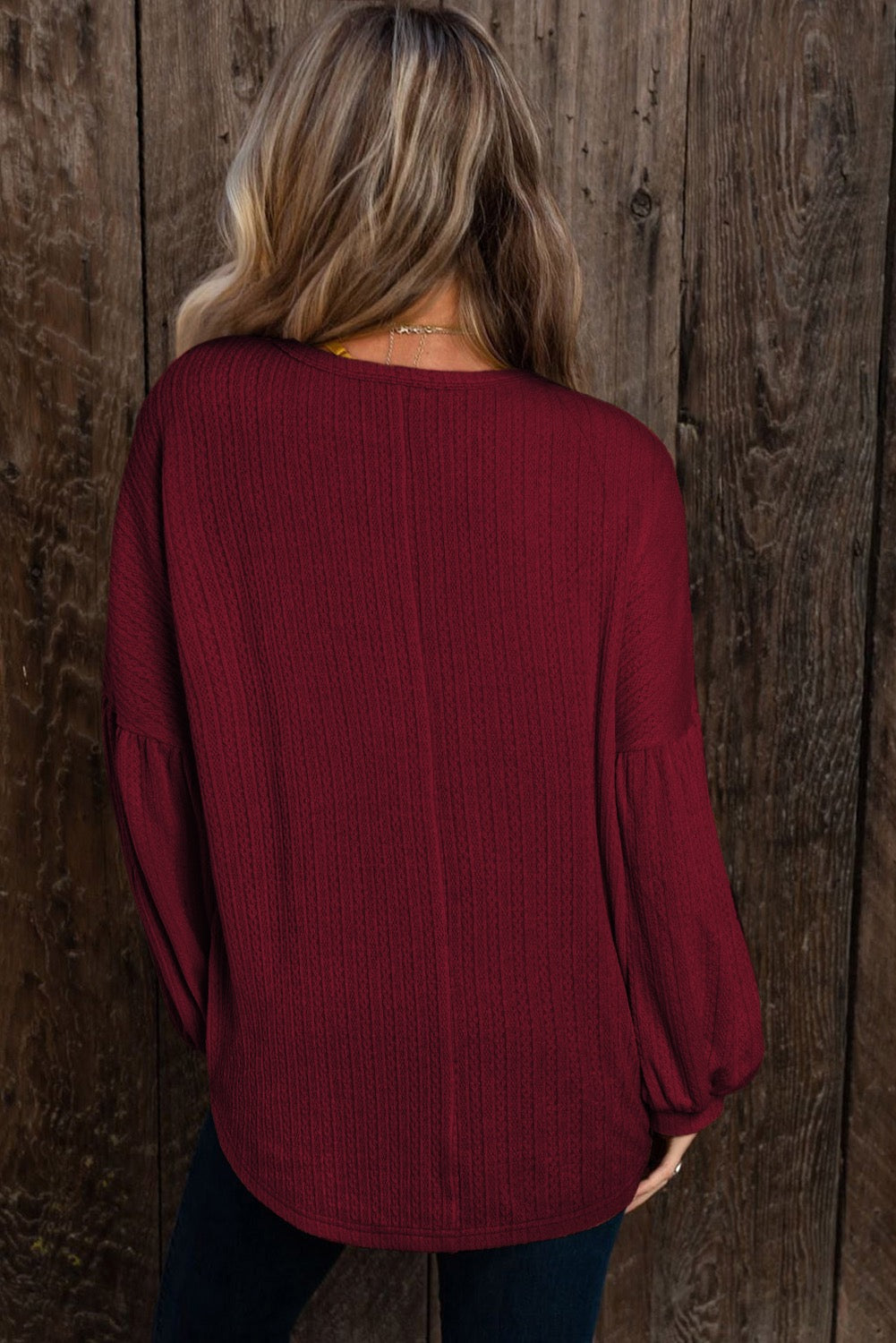 Plus Size Red Knit Top WS RTS