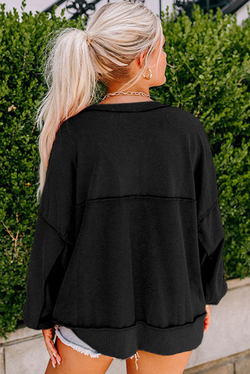 Black Henley Sweatshirt RTS