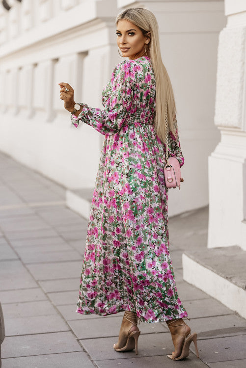 Green Floral Print Maxi Dress Dec.