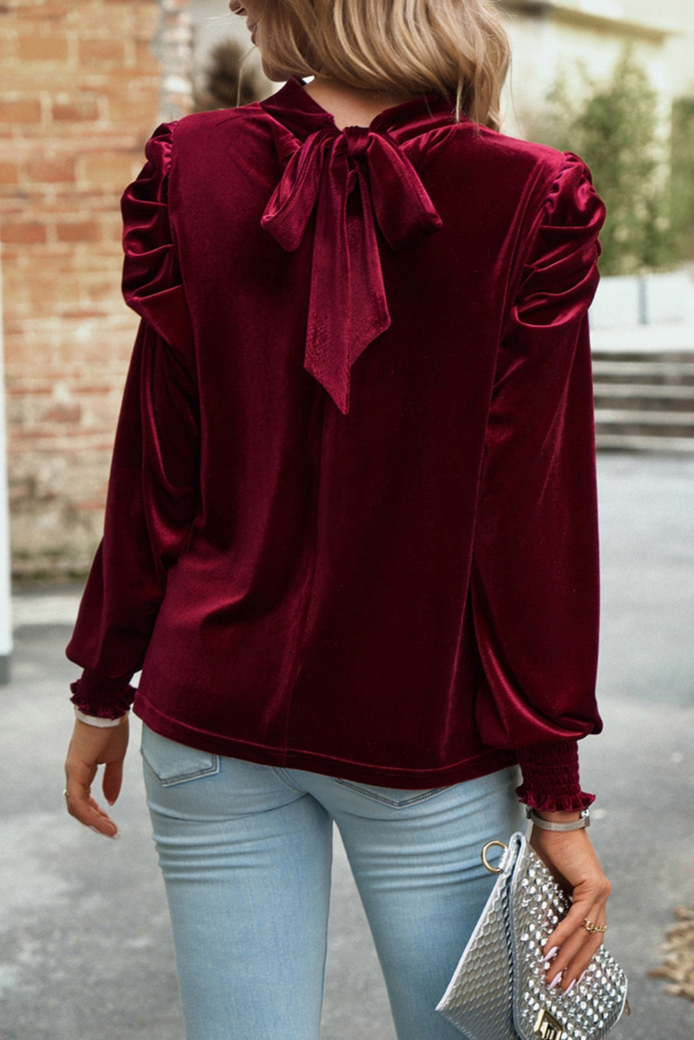 Red Velvet Blouse WS RTS