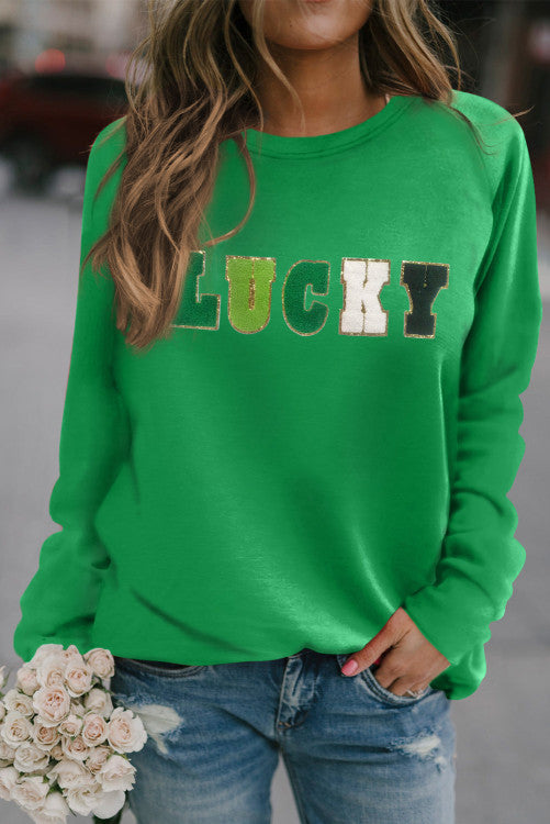 Green St Patricks LUCKY Sweatshirt RTS