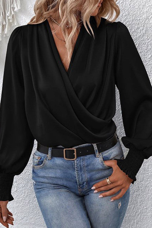 Black Cuff Sleeve Blouse WS RTS