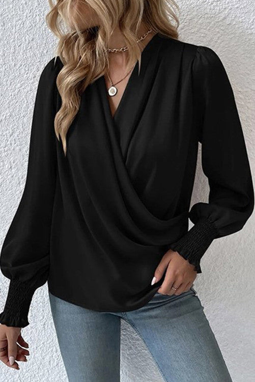 Black Cuff Sleeve Blouse WS RTS