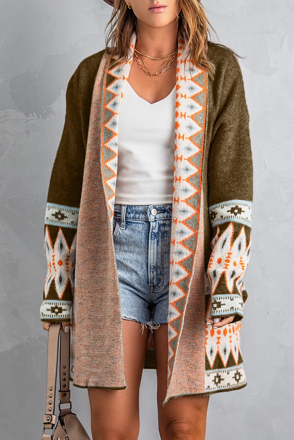 Brown Aztec Cardigan RTS