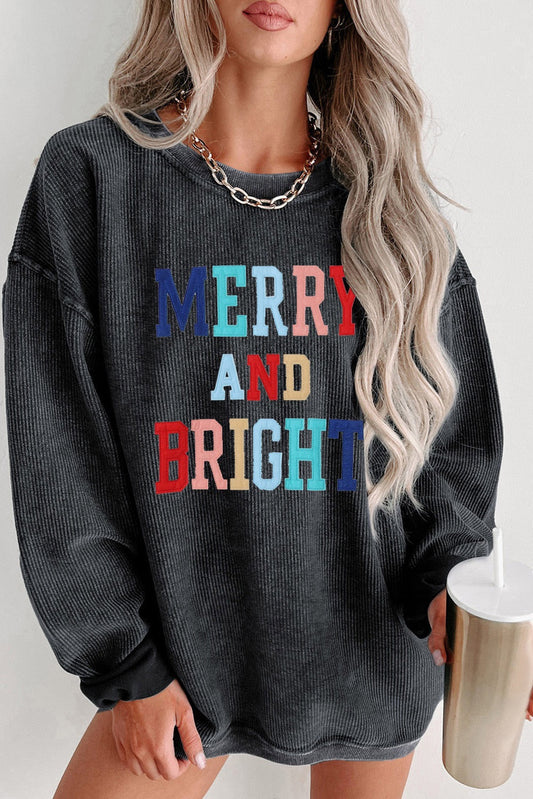 Black Merry and Bright Corded Sweatshirt WS RTS