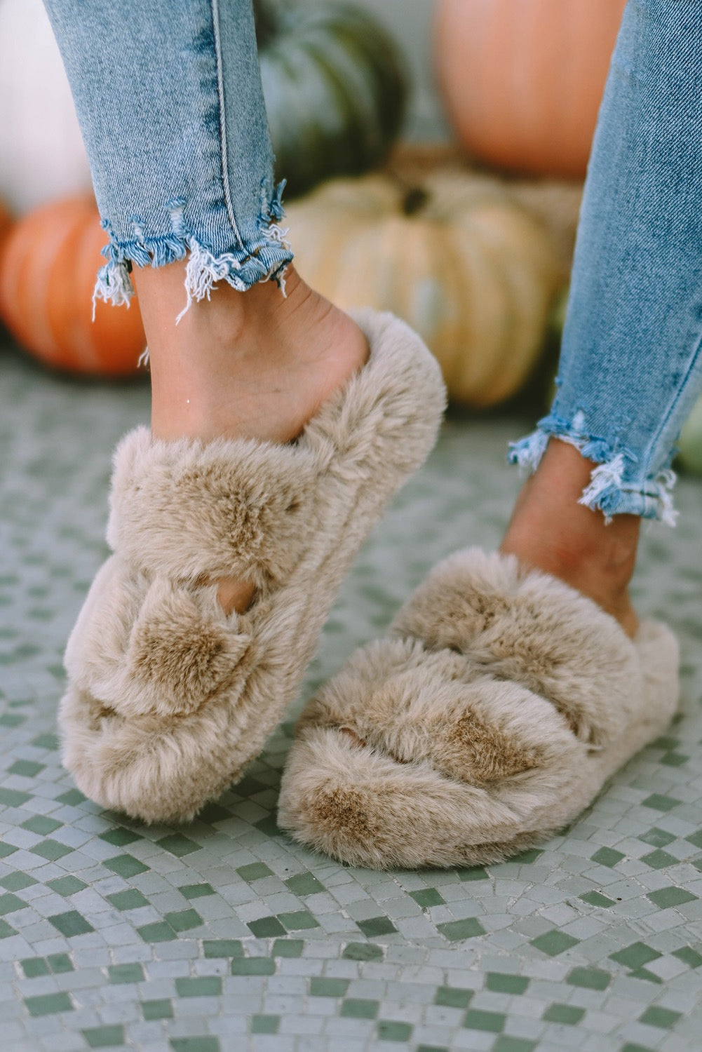 Brown Plush Slippers WS RTS