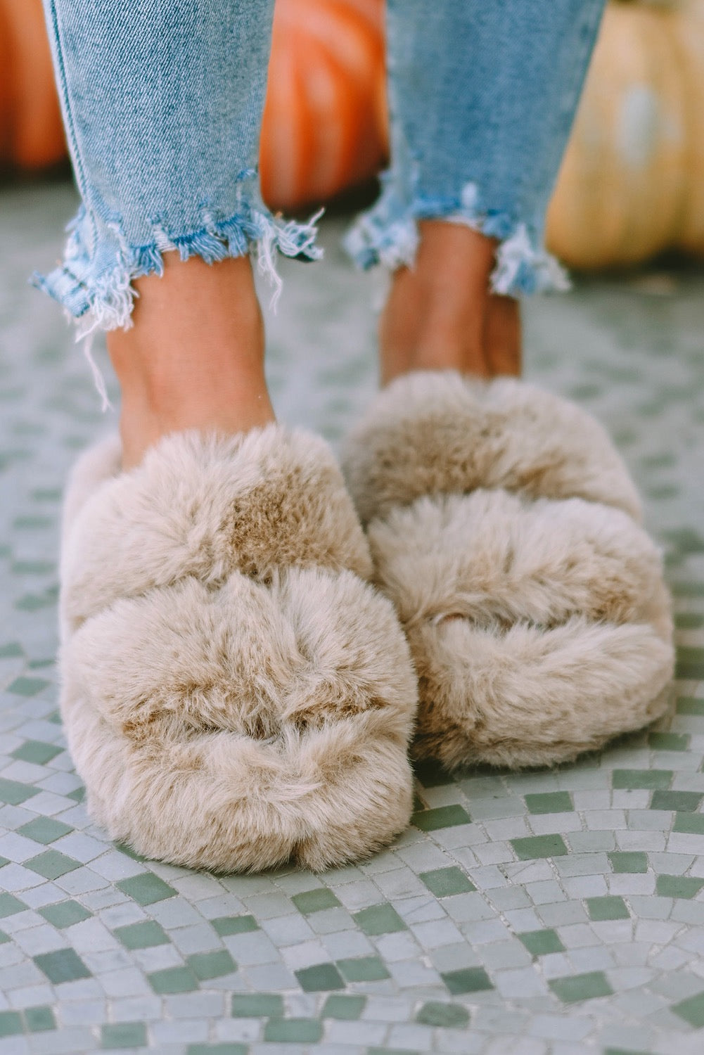 Brown Plush Slippers WS RTS