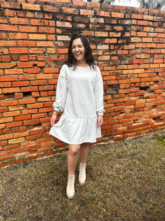 White Ruffle Dress RTS