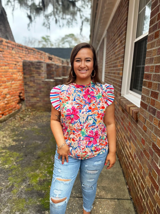 Multicolor Ruffle Top RTS