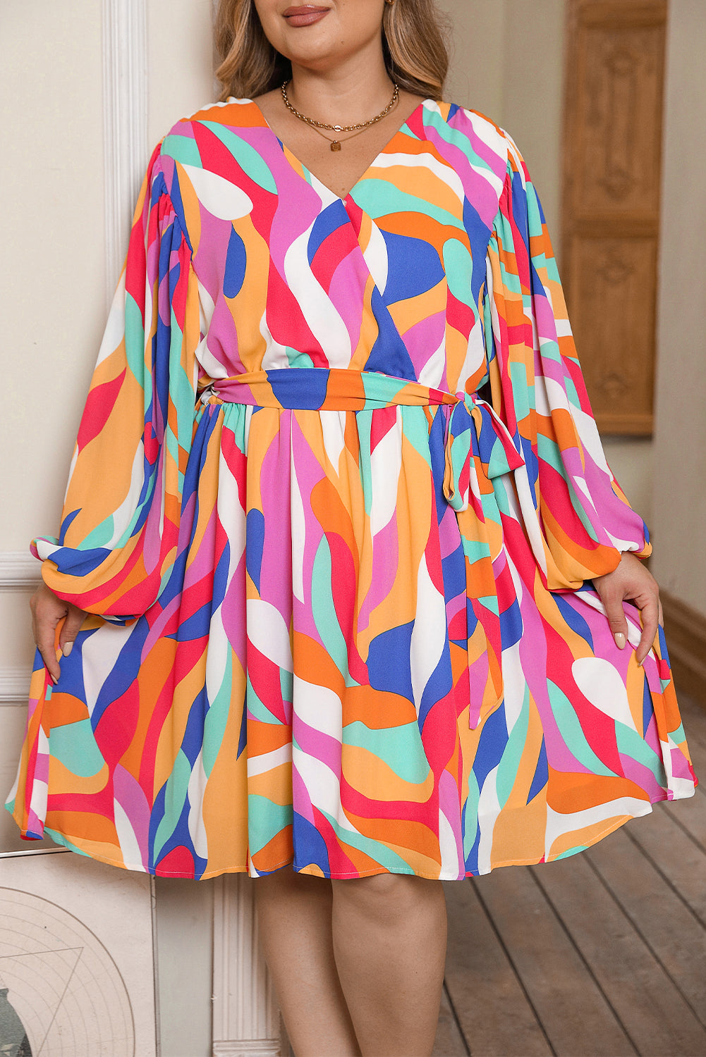 Abstract Plus Size Dress RTS